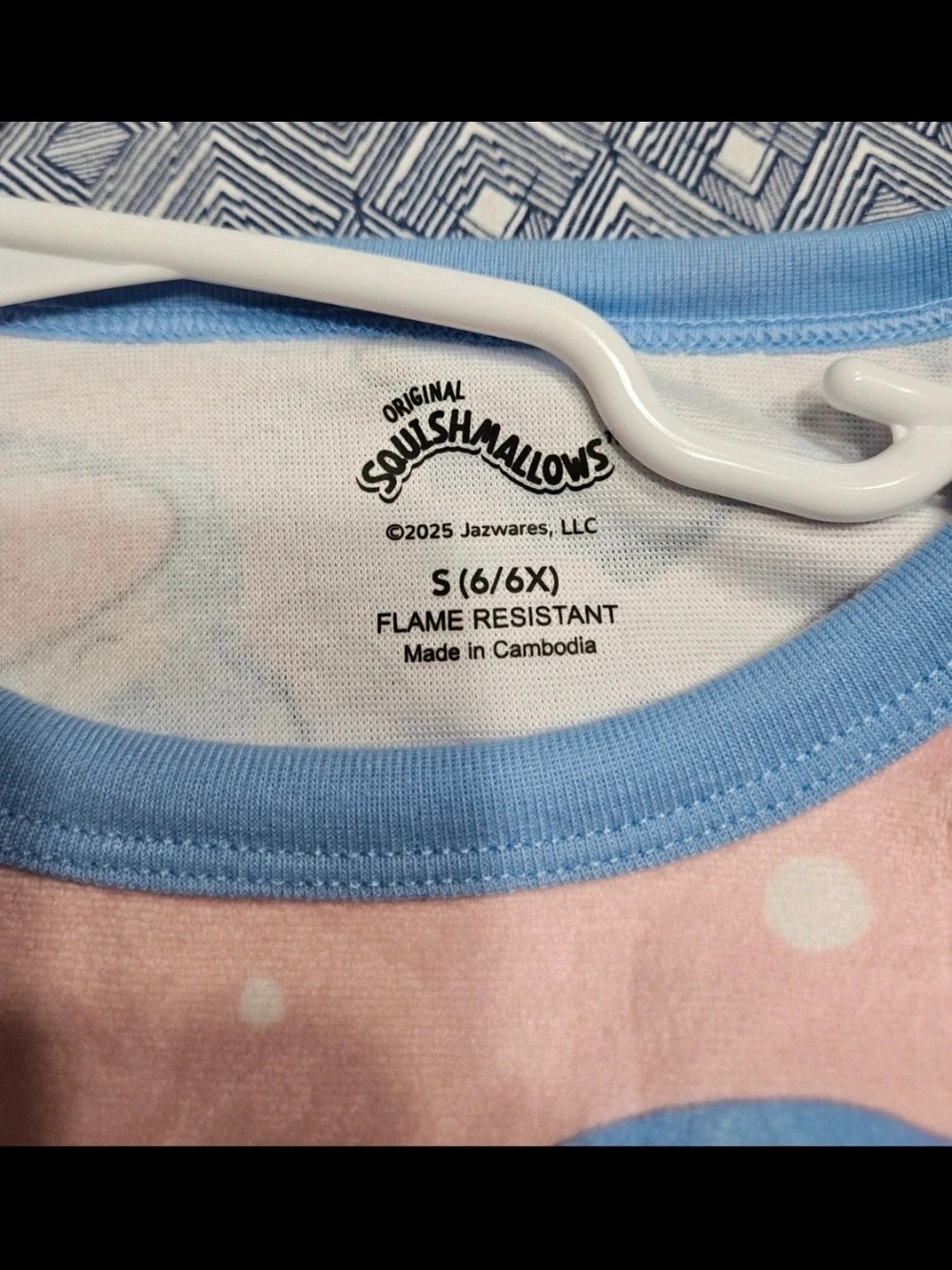 Squishmallows Pink and Blue Girls Pajama Top And Socks